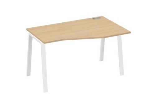 Стол эргономичный правый 140 Мира Трио, цвет натуральный дуб + белый