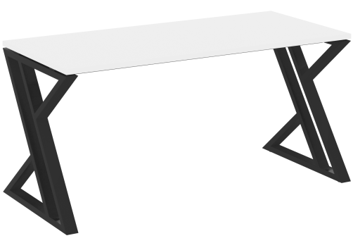 Стол рабочий Европа, цвет белый бриллиант + черный