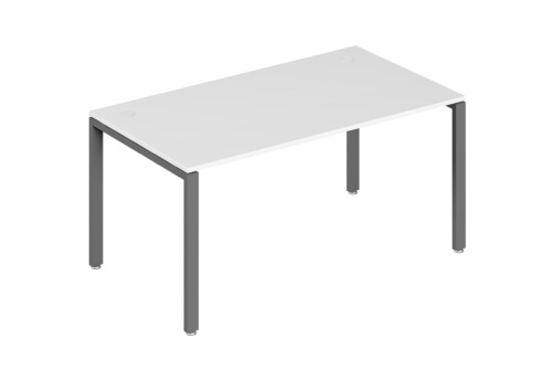Стол письменный на металлоопорах, цвет белый