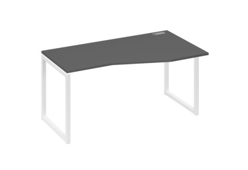 Стол эргономичный правый Мира Одри, цвет антрацит премиум + белый