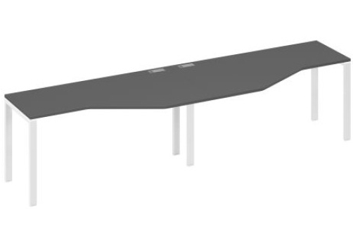 Рабочая станция эргономичная (2х160) Мира Нумо, цвет антрацит премиум + белый