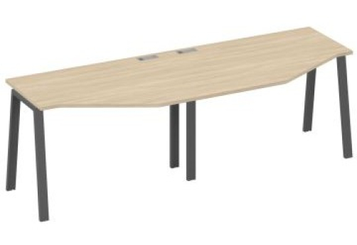 Рабочая станция эргономичная 2х120 Мира Трио, цвет дуб скандинавский + антрацит