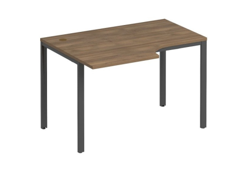 Стол эргономичный левый на металлокаркасе Прайм Металл 25, цвет шамони темный + антрацит
