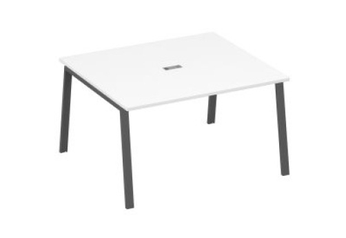 Стол для переговоров Мира Трио, цвет белый премиум + антрацит