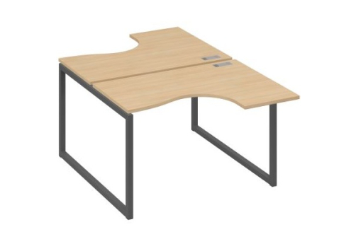 Рабочая станция эргономичная (2х120) Мира Одри, цвет натуральный дуб + антрацит