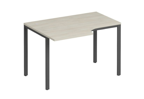 Стол эргономичный левый на металлокаркасе Прайм Металл 25, цвет шамони светлый + антрацит