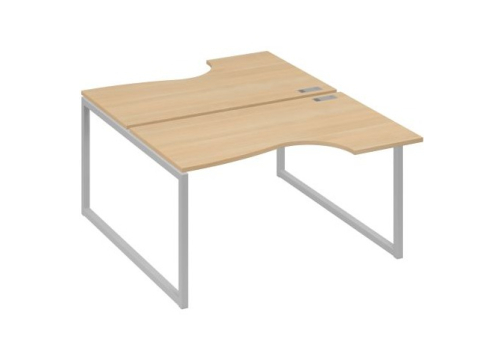 Рабочая станция эргономичная (2х140) Мира Одри, цвет натуральный дуб + серый