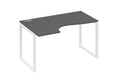 Стол эргономичный левый Мира Одри, цвет антрацит премиум + белый