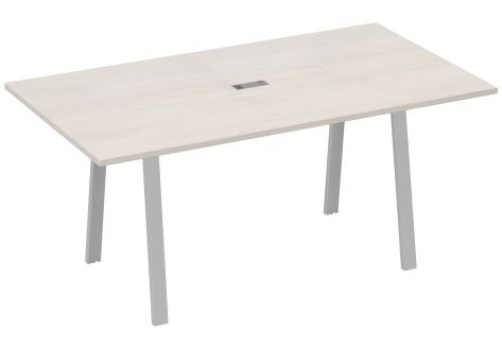 Стол для переговоров 180 Мира Трио, цвет дуб шамони + серый