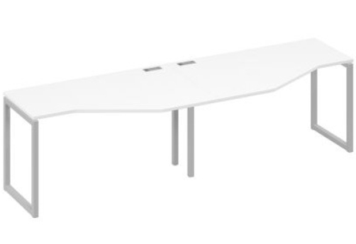 Рабочая станция эргономичная (2х140) Мира Одри, цвет белый премиум + серый