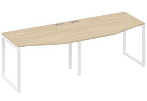 Рабочая станция эргономичная (2х120) Мира Одри, цвет дуб скандинавский + белый