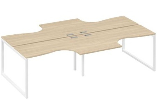Рабочая станция эргономичная (4х140) Мира Одри, цвет дуб скандинавский + белый