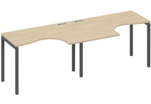 Рабочая станция эргономичная 2х120 Классика Мира Лофт, цвет дуб скандинавский + антрацит