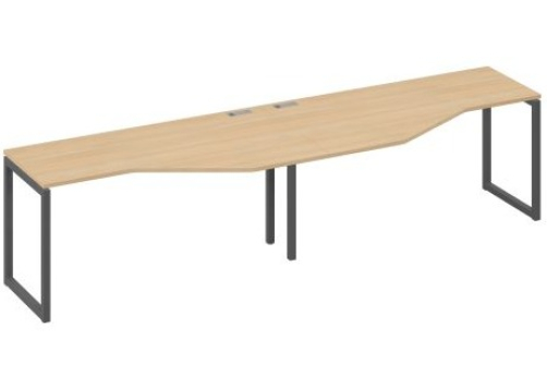 Рабочая станция эргономичная (2х160) Мира Одри, цвет натуральный дуб + антрацит