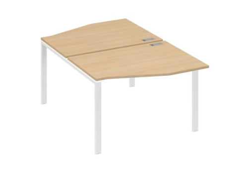 Рабочая станция эргономичная (2х120) Мира Нумо, цвет натуральный дуб + белый