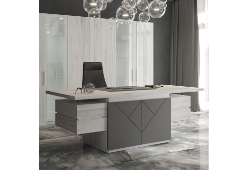 Стол для руководителя с траверсом и подвесными тумбами Нордвик, цвет дуб