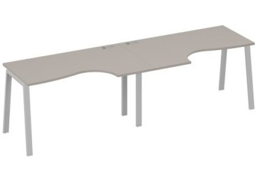 Станция рабочая эргономичная 2х140 Мира Трио, цвет мокко премиум + серый