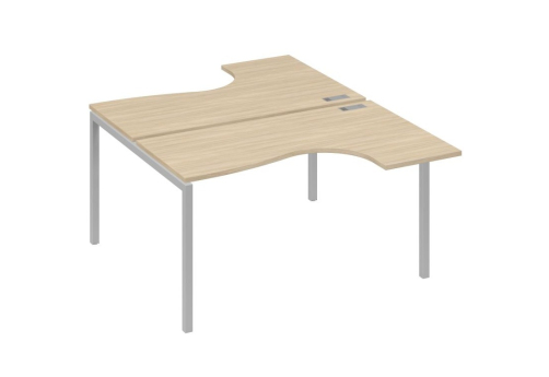 Рабочая станция эргономичная 2х140 Классика Мира Лофт, цвет дуб скандинавский + серый