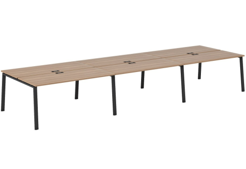 Рабочая станция на 6 мест с А-образными опорами Франклин Персонал, цвет дуб