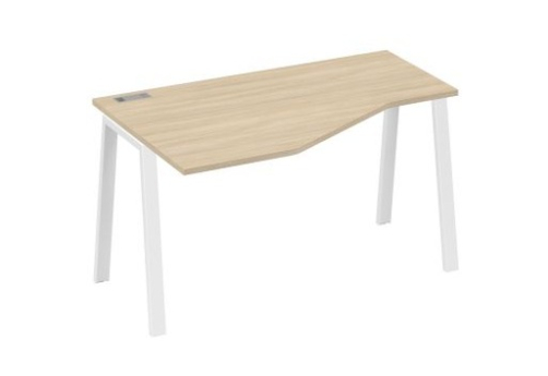 Стол эргономичный левый Мира Трио, цвет дуб скандинавский + белый
