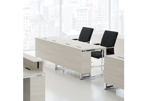 Стол для переговоров Кенвуд Конференц, цвет слоновая кость + металл-глянец