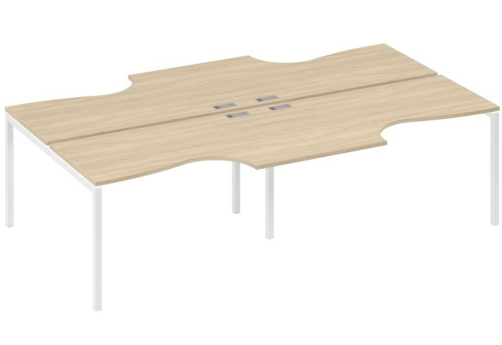 Рабочая станция эргономичная 4х140 Классика Мира Лофт, цвет дуб скандинавский + белый