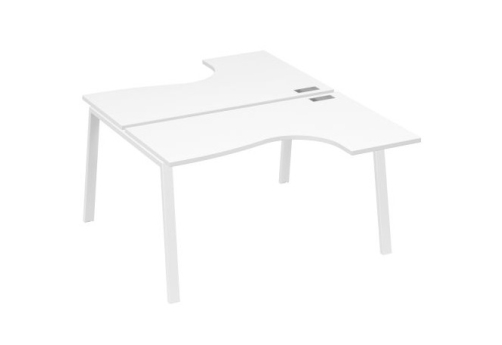 Рабочая станция эргономичная 2х140 Мира Трио, цвет белый премиум + белый