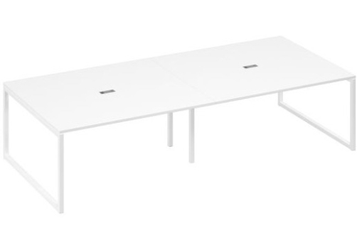 Стол для переговоров прямоугольный Мира Одри, цвет белый премиум + белый