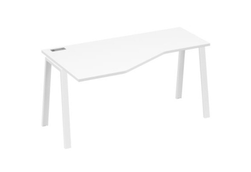 Стол эргономичный левый Мира Трио, цвет белый премиум + белый