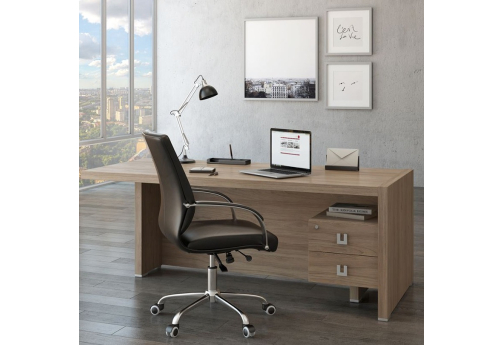 Стол письменный левый с тумбой Пальмира, цвет вяз