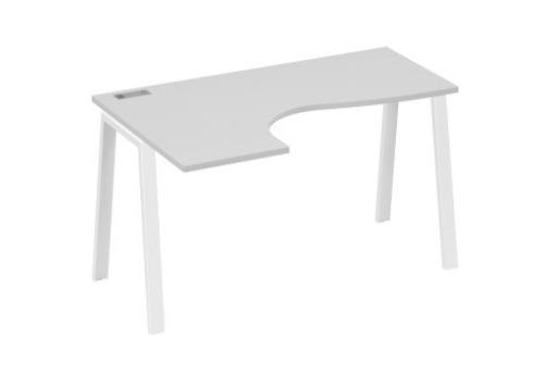 Стол эргономичный левый Мира Трио, цвет серый + белый
