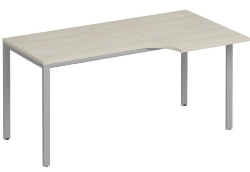 Стол эргономичный правый на металлокаркасе Прайм Металл 25, цвет шамони светлый + серый