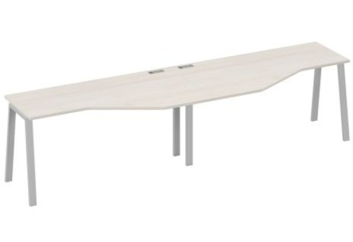 Рабочая станция эргономичная 2х160 Мира Трио, цвет дуб шамони + серый