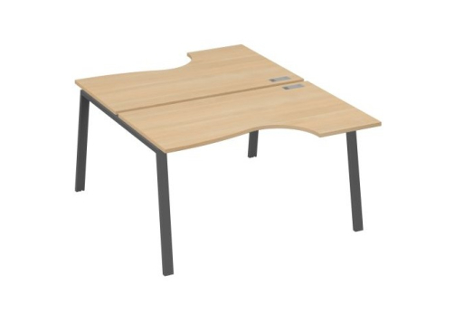 Станция рабочая эргономичная 2х140 Мира Трио, цвет натуральный дуб + антрацит