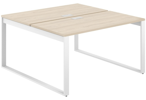 Рабочая станция с лючком Фламинго, цвет акация + белый