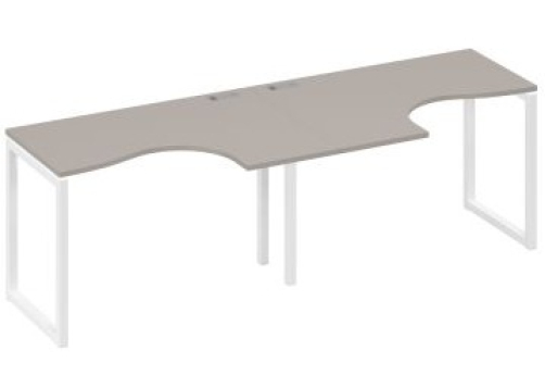 Рабочая станция эргономичная (2х120) Мира Одри, цвет мокко премиум + белый