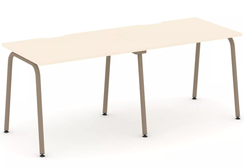 Рабочая станция на 2 места (с вырезом под провода), цвет сатин
