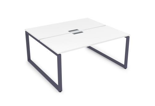 Стол на 2 рабочих места Оскар Персонал, цвет белый премиум