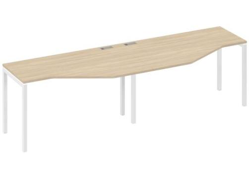 Рабочая станция эргономичная 2х140 Техно Мира Лофт, цвет дуб скандинавский + белый