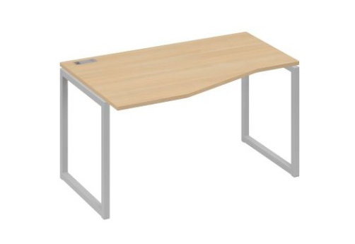 Стол эргономичный левый Мира Одри, цвет натуральный дуб + серый