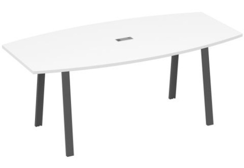 Стол для переговоров Мира Трио, цвет белый премиум + антрацит