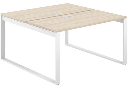 Рабочая станция с лючком Фламинго, цвет акация + белый