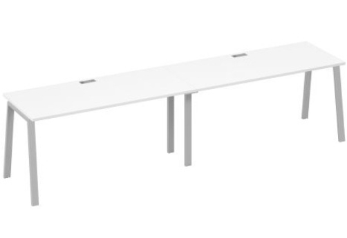 Рабочая станция 2х160 Мира Трио, цвет белый премиум + серый