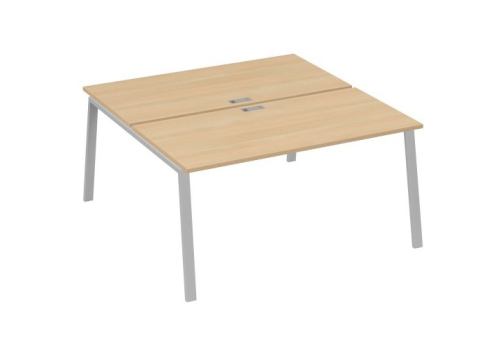 Рабочая станция 2х160 Мира Трио, цвет натуральный дуб + серый