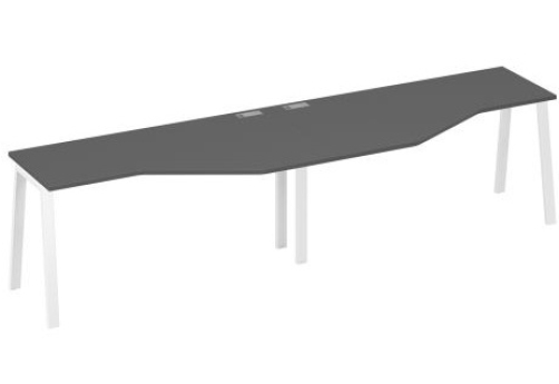 Рабочая станция эргономичная 2х160 Мира Трио, цвет антрацит премиум + белый