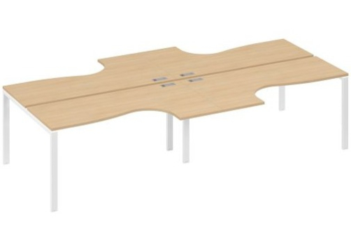 Рабочая станция эргономичная (4х160) Мира Нумо, цвет натуральный дуб + белый