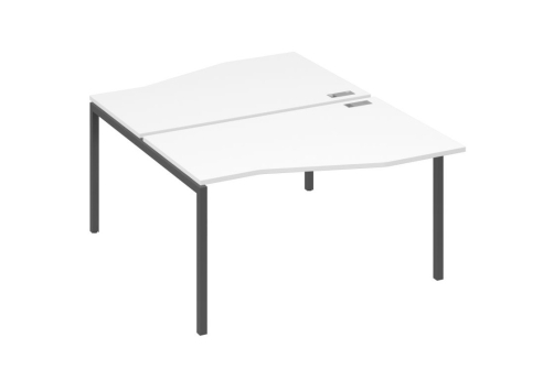 Рабочая станция эргономичная 2х140 Техно Мира Лофт, цвет белый премиум + антрацит