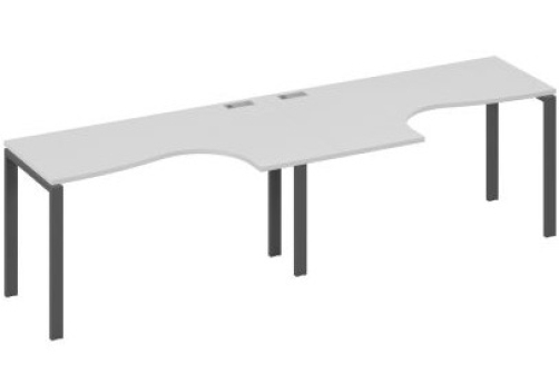 Рабочая станция эргономичная (2х140) Мира Нумо, цвет серый + антрацит