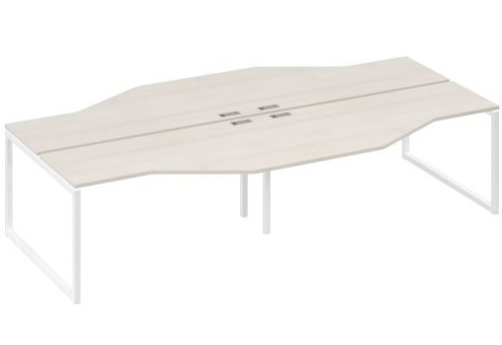 Рабочая станция эргономичная (4х160) Мира Одри, цвет дуб шамони + белый