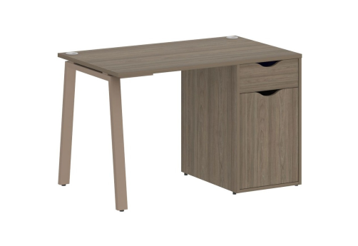 Стол письменный с тумбой, цвет вяз + мокко